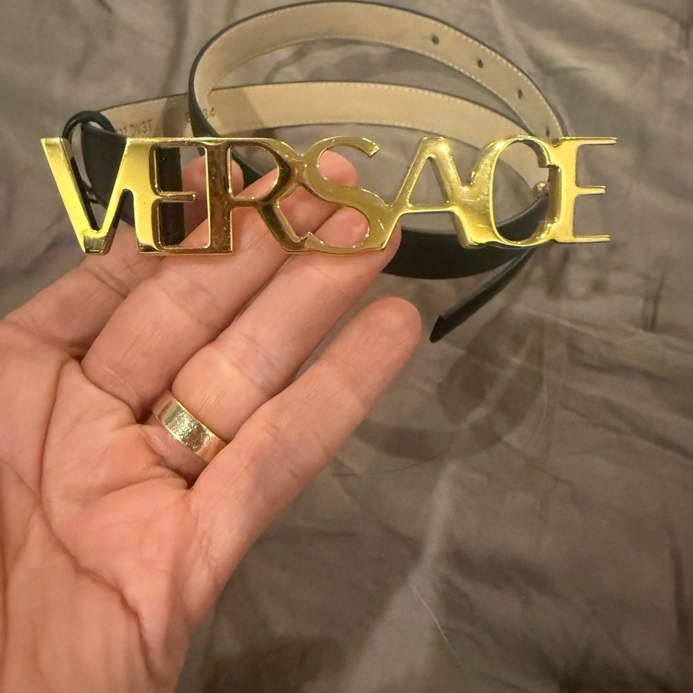 Versace Black and Gold Belt (thin) - Picture 2 of 7